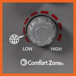 comfort zone space heater has adjustable temperature settings