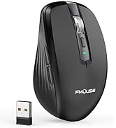 FMOUSE Wireless Mouse for Laptop, Ergonomic Bluetooth Mouse with Tri-Mode (Dual Bluetooth + 2.4GH...