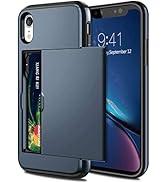 SAMONPOW for iPhone XR Case Wallet Card Holder Heavy Duty Protection XR Phone Case Wallet Card Ho...