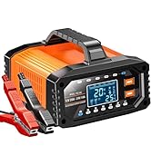 Smart Car Battery Charger, 20Amp Adjustable Current Battery Charger, 12V/24V LiFePO4 Lead Acid Tr...