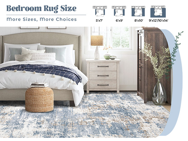 bedroom rug sizes