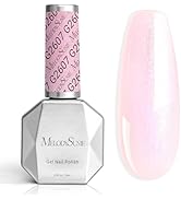 MelodySusie Shimmer Pearl Pink Gel Nail Polish, 0.5fl oz Soak Off UV LED Jelly Holographic Pink G...