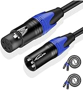 XLR Cable, XLR Microphone Cable Male to Female 25ft 2 Pack, AuxLink Balanced XLR Speaker Cable Su...