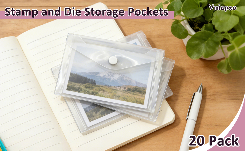 Vmiapxo 20 Pack Stamp and Die Storage Pockets