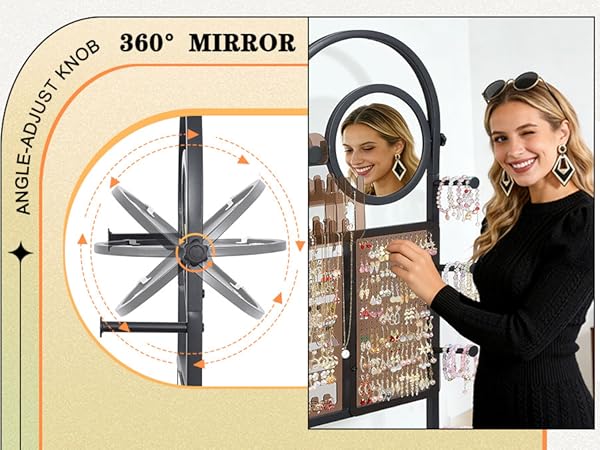 mirror with jewelry storage