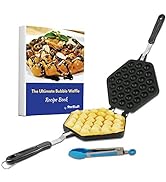 StarBlue Bubble Waffle Maker Pan with Free Recipe ebook and Tongs - Make Crispy Hong Kong Style E...