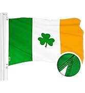 G128 Ireland Irish Shamrock Flag | 3x5 Ft | ToughWeave Series Embroidered 300D Polyester | Embroi...