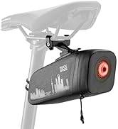 ROCKBROS Bike Saddle Bag with Night Riding Taillight and Brake Sensor- Waterproof Road &amp; Mountain...