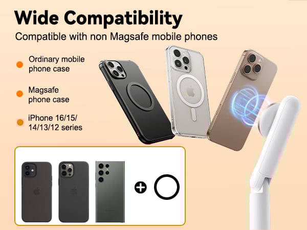 wide compatibility with iPhone 16/15/14/13/12 and other smartphones