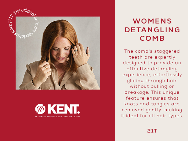 Knet 21t womens detangling comb with staggered teeth