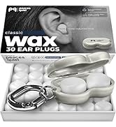 Peace&amp;Quiet PQ Wax Ear Plugs for Sleeping - 30 Silicone Wax Earplugs for Sleeping and Swimming, G...