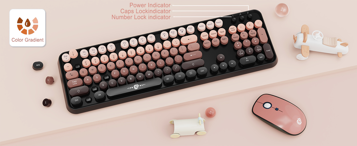 typewriter keyboard wireless with mouse