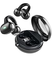Fhumsh Bluetooth 5.4 Clip On Headphones, 40H Playtime Wireless Stereo Earbuds with LED Digital Di...