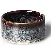 Small Ceramic Ashtray-2Pack, Ash Holder for Smokers 3-Inch (Gradient Grey)