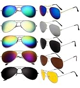 NLEYANB 10-Pack Retro Aviator Sunglasses for Women &amp; Men, Mirrored Flat Lens UV400 Unisex Shades ...