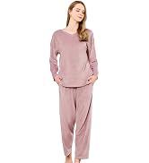HEARTNICE Women Fleece Pajama Set, Ultra Soft 2 Piece Long Sleeve PJs Set, Warm Pullover Winter S...