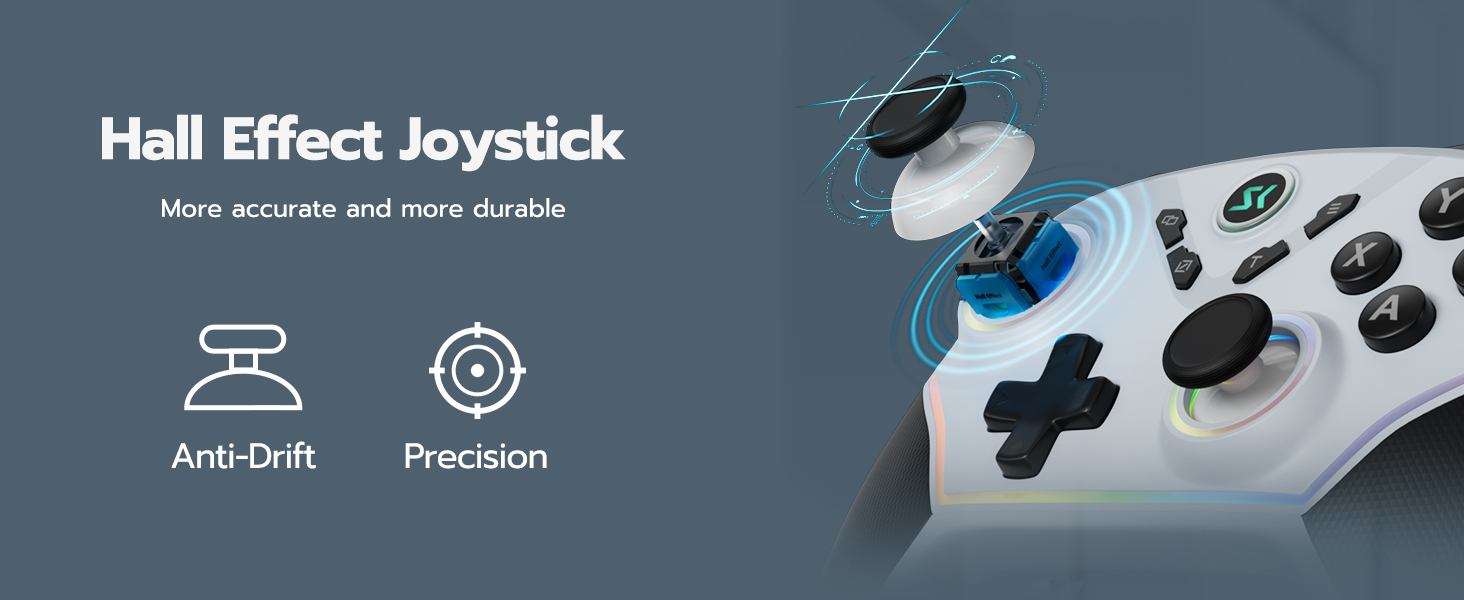 Never-drifting Hall effect joysticks