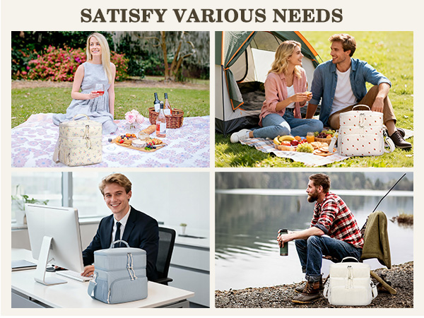 Corduroy Insulated Lunch Bag Box for Women