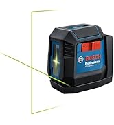 BOSCH GLL50-20GL 65ft Green-Beam Cross-Line Laser with VisiMax Technology, Rechargable Lithium-Io...