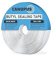 CANOPUS Butyl Seal Tape, White, 0.75in x 30ft, Heavy Duty, Waterproof Sealant Putty Tape, Rubber ...