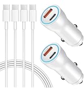 USB C Car Charger for iPhone 16 15, [Apple MFi Certified] 43W Fast Charging USB C Car Charger wit...