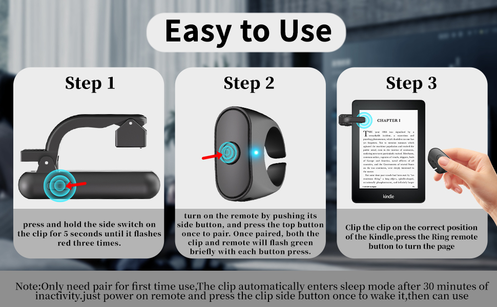 Wireless page tuner for kindle