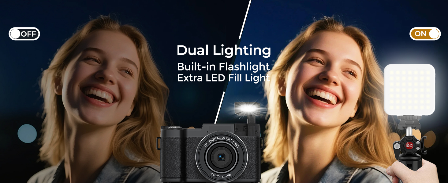 4k video light with flashlight fill light