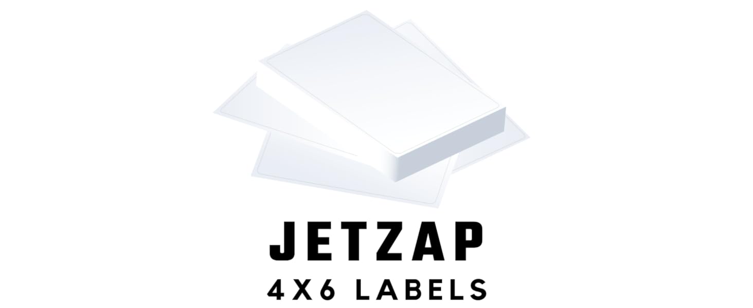 logo jetzap 4x6 shippiong labels pre cut
