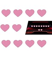 YAWUROU 10 PCS Car Heart Reflective Stickers, PVC Waterproof Grid Pattern Love Decor Decals, 2.3"...