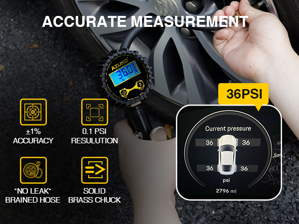 measure tire pressure