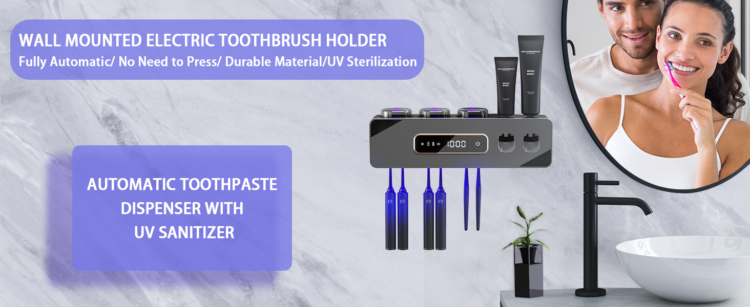 Wall-mounted bathroom toothbrush holder