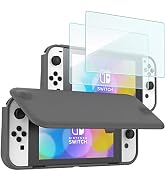 ProCase Flip Cover for Nintendo Switch OLED with 2 Pack Tempered Glass Screen Protectors, Slim Pr...