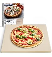 CHEFSPOT Pizza Stone for Grill and Oven - Cordierite Pizza Baking Stone for Frozen Pizza with 0.6...