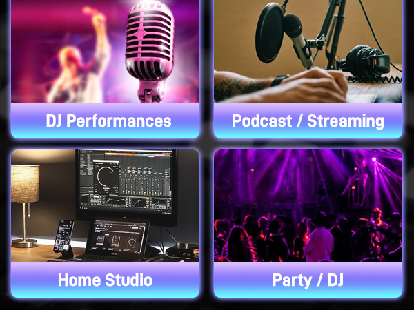 WIDE APPLICATION for karaoke podcase streaming home studio party dj