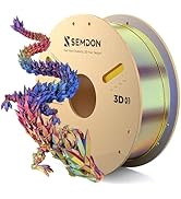 SEMDON PLA Filament 1.75mm, Christmas Filament Rainbow Silk 3D PLA Filament ±0.02mm, Toughness Up...