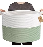 MEGASKET Extra Large Blanket Basket, 22" X 22" X 14" Kids Dog Toy Storage Bin Box, Nursery Baby T...