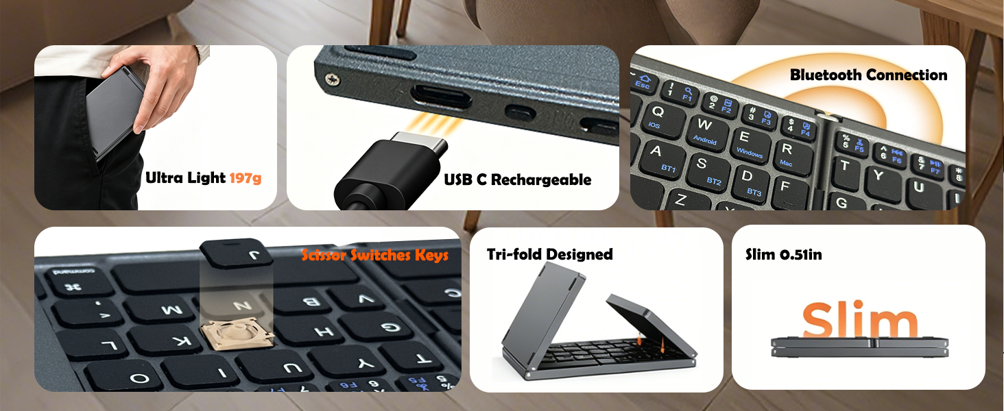 Foldable Keyboard with Touchpad