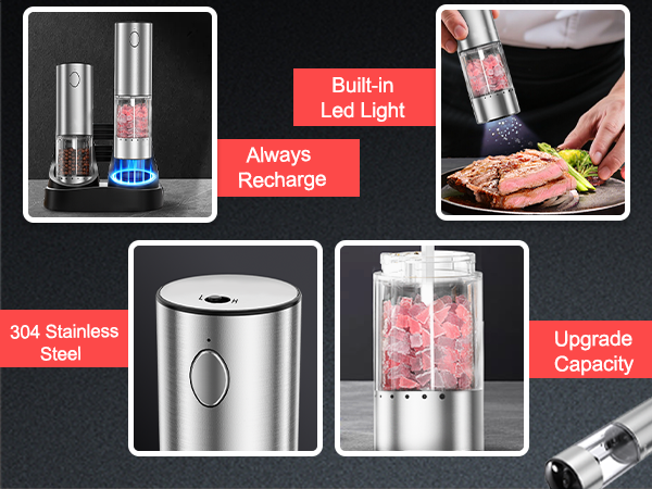 Electric Salt and Pepper Grinder Set