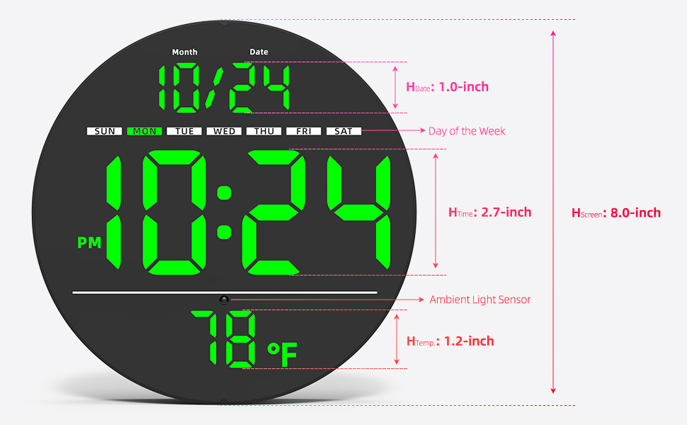 8-Inch Large LED Display