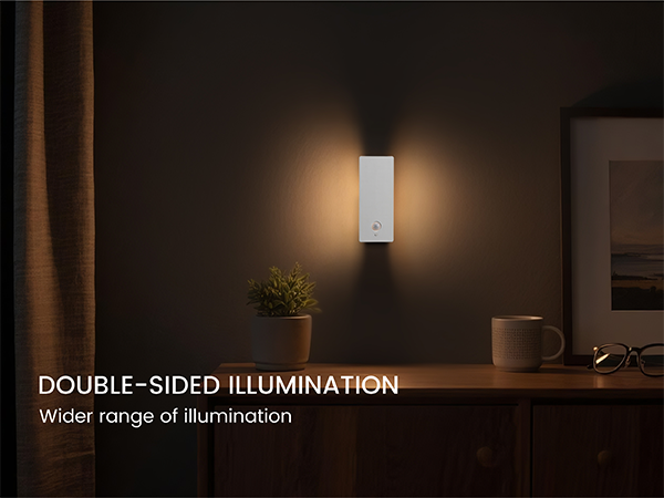 Rechargeable Motion Sensor Night Light with Soft Two-Sided Backlight