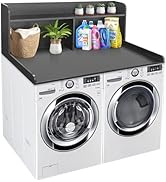 Royxen Laundry Countertop with 20“ Shelf Universal Fit, Washer and Dryer Countertop with Storage ...