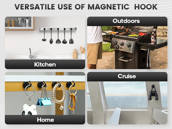 Versatile uses of Neosmuk black magnetic hooks with steel tube heavy duty.