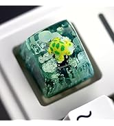 DOHOMEQ Cute Sea Turtle Artisan Keycap - Green Ocean Coral Reef R1 SA Profile Custom Keycaps 1U E...