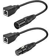 SiYear XLR 5 pin RJ45 Adapter Cable-XLR 5 Pin Male &amp; 5 Pin Female to RJ45 Female DMX Ethernet Ada...