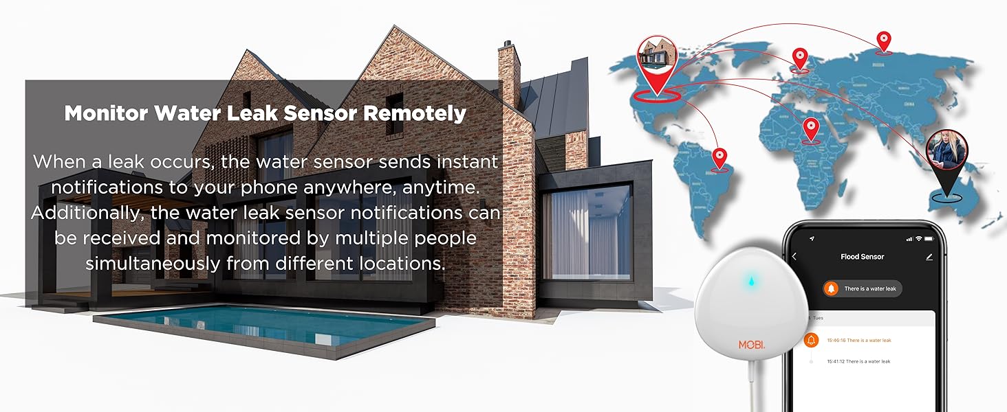 Smart Home 2.4GHz Wi-Fi Water Leak Sensor and Water Sensor