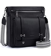 Roulens Crossbody Bags for Women,Multi Pocket Crossbody Purses Soft Leather Shoulder Handbags Tra...