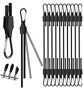 DALQUIS Adjustable Bungee Cord with Hooks, Easy to Adjust from 8" to 53", Black Super Elastic Bun...