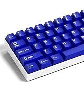 GMKWTL XVX Blue Keycaps, Double Shot PBT Keycap Set with Cherry Profile, 121-Keys Jade-Like Keybo...