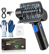 Electric Grill Brush with Dual Safety Lock, Cordless Electric BBQ Cleaner 550RPM High-Speed, Gril...