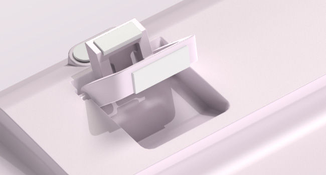 the tilt leg lifting the keyboard to a comfortable typing angle for better ergonomic wrist support